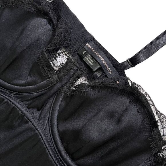 Kiki de Montparnasse Lace Inset Fitted Dress in Black - Picture 5 of 11